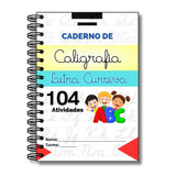 Caderno De Caligrafia Infantil 104 Atividades Letra Cursiva + 02 E-BOOK TREINANDO A COORDENAÇÃO MOTORA DA NEKIDS