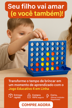 Jogo Educativo 4 Em Linha P/ 2 Jogadores - Raciocínio Memória Coordenação Motora Aprendizado Infantil