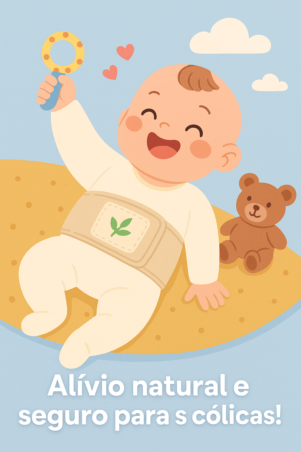 Cinta Térmica para Cólicas de Bebê com Bolsa com Ervas Anti-cólica.