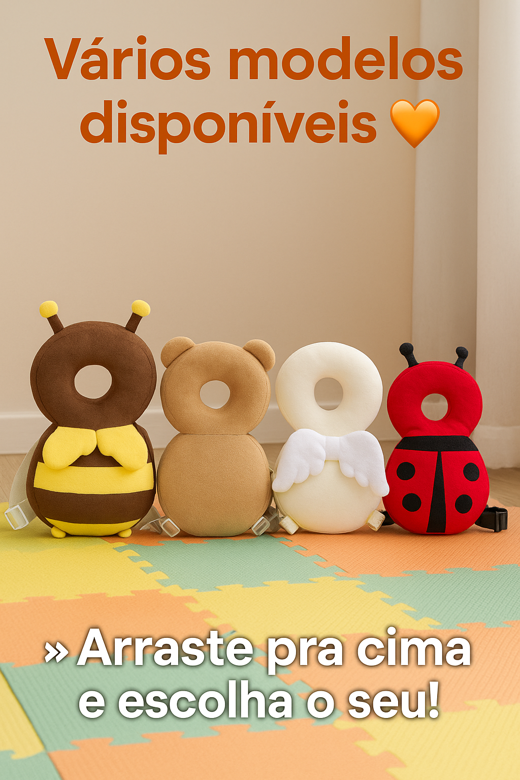 Mochila Travesseiro Protetor de Cabeça para Bebê - Segurança do Bebê Anti Impacto Proteção Almofada