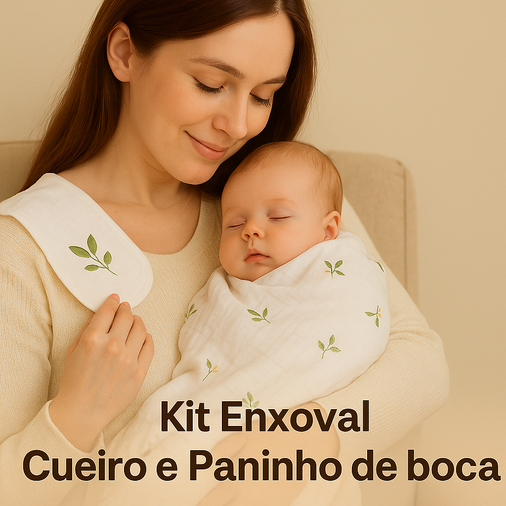 Kit Enxoval Cueiro e Paninho de boca ( 9 PEÇAS ) - Premium