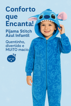 Pijama do Stitch Azul -  Macio e Confortável