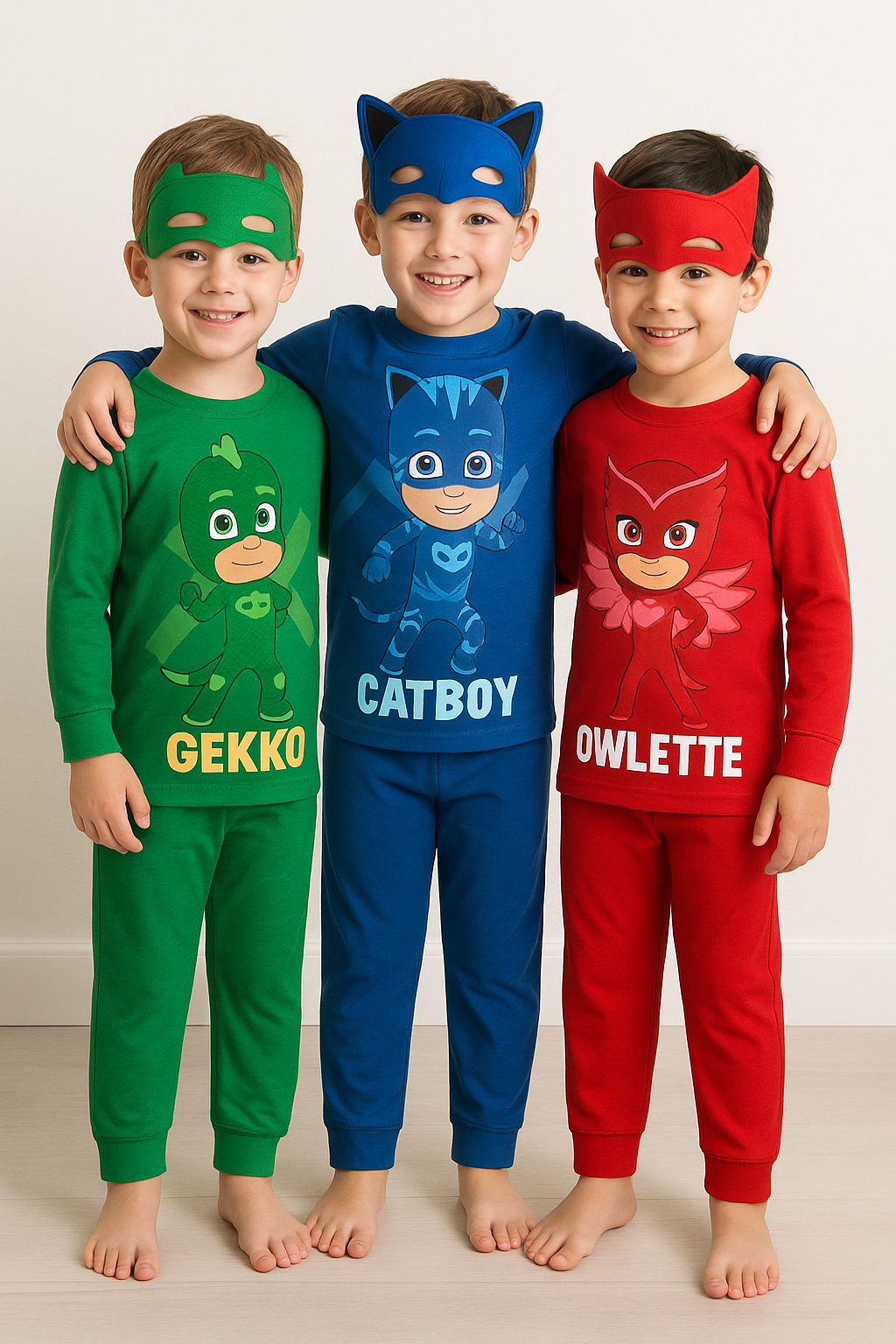 Pijama Infantil Longo -  Pj Masks Heróis de pijamas