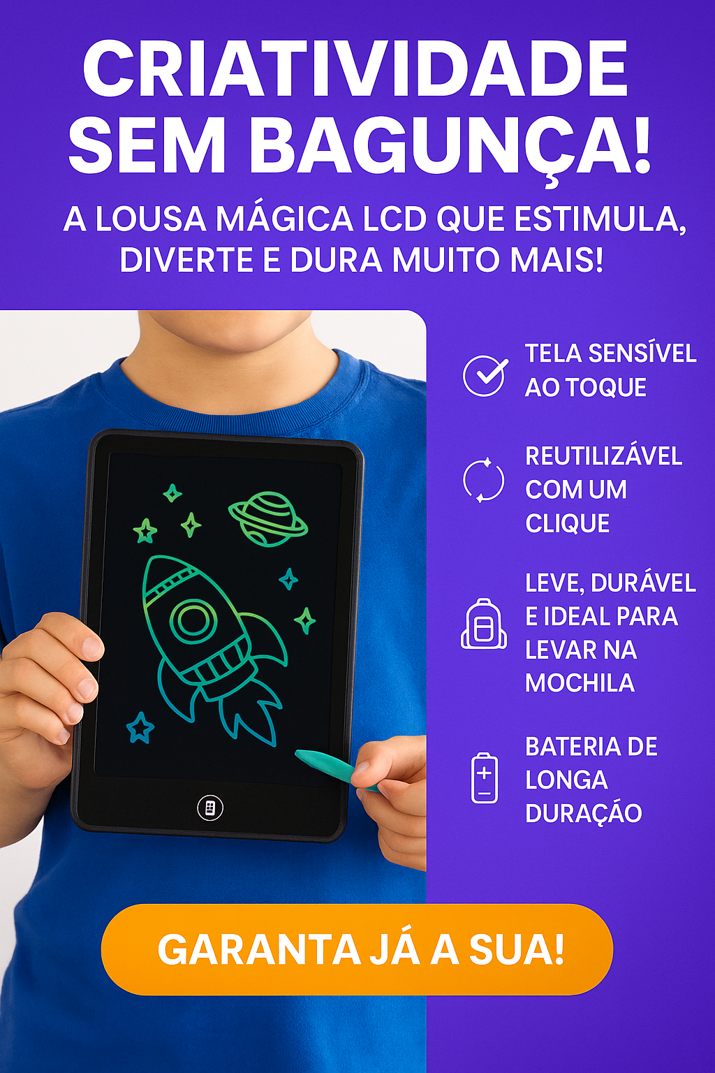 Lousa Mágica Tela Lcd Tablet Infantil De Escrever E Desenhar 8.5/10/12 Polegadas brinquedo infantil Para menina/menino