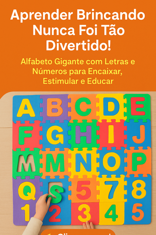 Alfabeto Gigante Encaixe Números, Letras Ilustrado em MDF 2X1