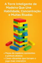Jogo Torre Inteligente Madeira Brinquedo Educativo - Premium 40 Peças