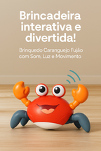 Brinquedo Caranguejo Fujão Musical Som Luz E Movimento Infantil Para Bebês