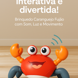 Brinquedo Caranguejo Fujão Musical Som Luz E Movimento Infantil Para Bebês