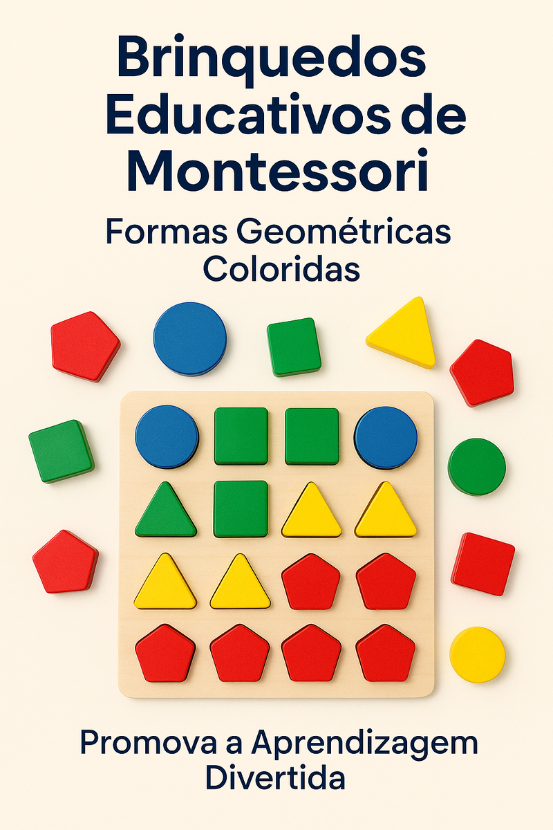 Brinquedos Educativos de Montessori Formas Geométricas De Encaixe Colorido