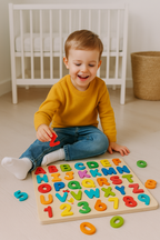 Alfabeto Gigante Encaixe Números, Letras Ilustrado em MDF 2X1