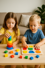 Kit Atividades 6 Brinquedos Pedagógicos Educativos Madeira MDF- Primeira Infância