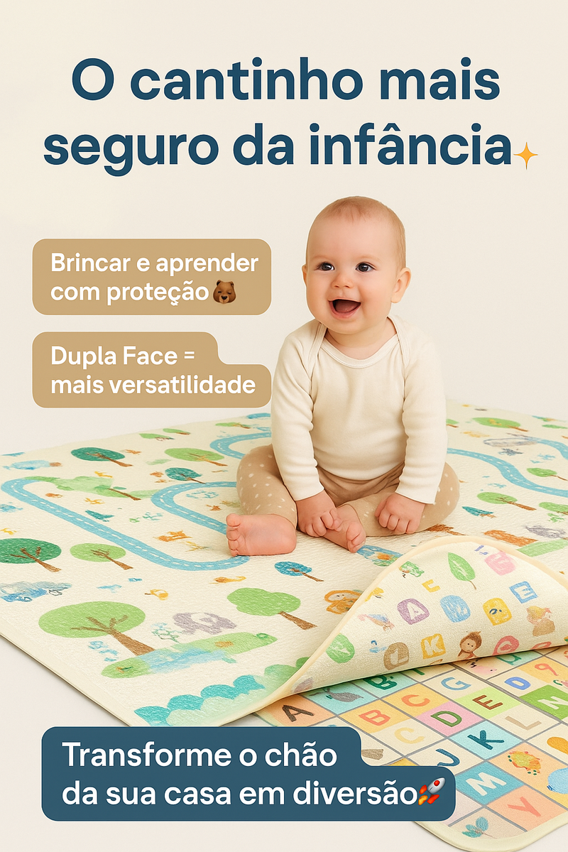 Tapete Infantil de Atividades - Tatame Dupla Face Emborrachado  - 50%OFF