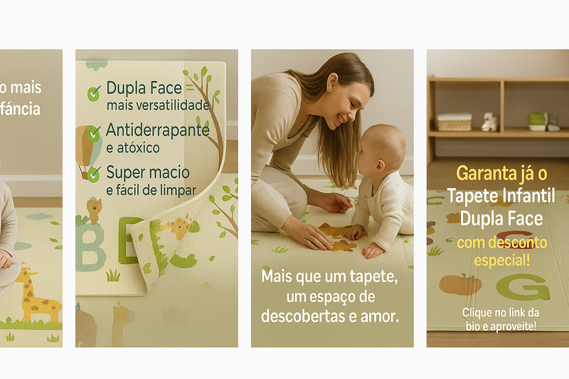 Tapete Infantil de Atividades - Tatame Dupla Face Emborrachado  - 50%OFF