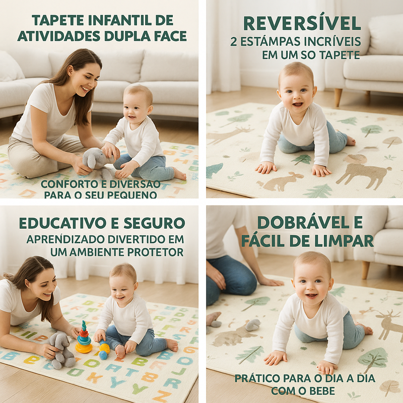 Tapete Infantil de Atividades - Tatame Dupla Face Emborrachado  - 50%OFF