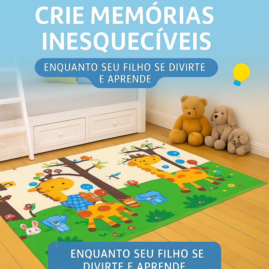 Tapete Infantil de Atividades - Tatame Dupla Face Emborrachado  - 50%OFF