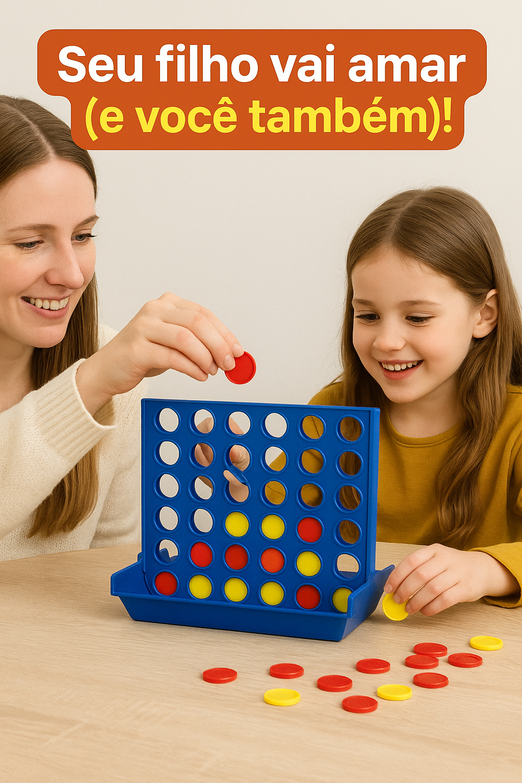 Jogo Educativo 4 Em Linha P/ 2 Jogadores - Raciocínio Memória Coordenação Motora Aprendizado Infantil