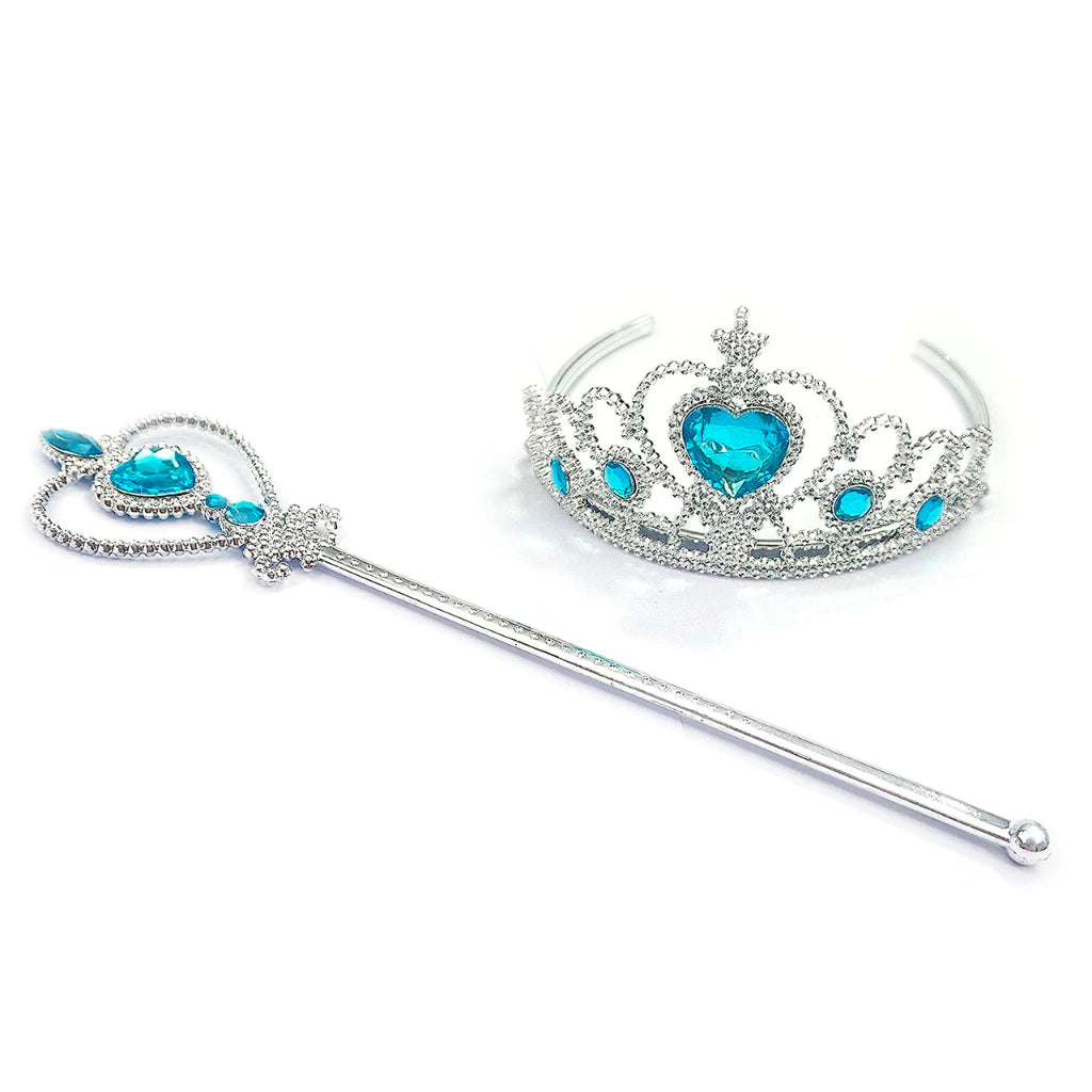 Fantasia Vestido Infantil Elsa Frozen Com Capa E Acessórios para Meninas