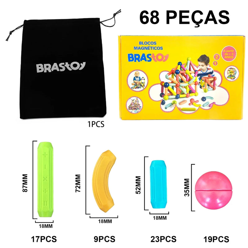 BRASTOY - Blocos De Construção 3d Magnéticos Brinquedo ímã 50%