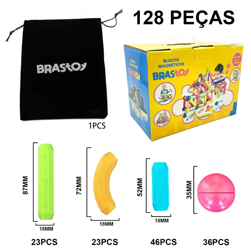 BRASTOY - Blocos De Construção 3d Magnéticos Brinquedo ímã 50%