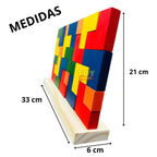 Blocos Verticais Tetris Toy Trade - 25 Peças de Madeira Coloridas Jogo de Encaixe Educativo Infantil