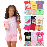 Kit 10 Peças de Roupas Infantil Menina - 5 Camisetas + 5 Bermudas