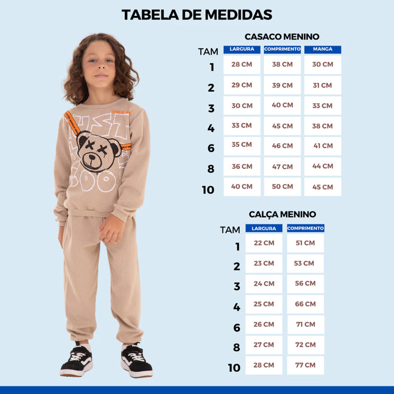 Kit Sortido 6 Peças de Roupas Masculino Infantil Inverno – 3 blusas casacos + 3 calças de 6 meses a 7 anos – Kit 3 Conjuntos