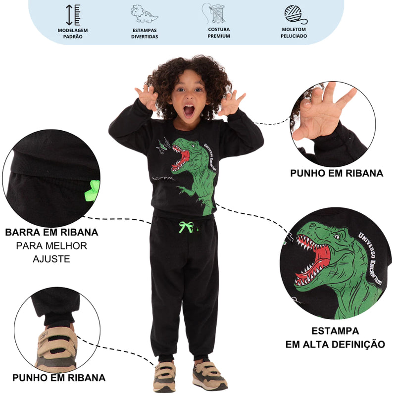 Kit Sortido 6 Peças de Roupas Masculino Infantil Inverno – 3 blusas casacos + 3 calças de 6 meses a 7 anos – Kit 3 Conjuntos
