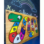 Quebra-Cabeça Cobrinha Alfabeto e Números em  MDF Brinquedo Educativo Pedagógico Alfabetização