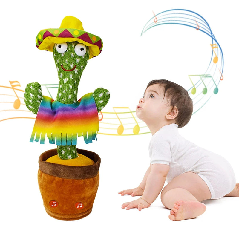 KIT1/KIT2 Cacto Dançante Falante Interativo com Som Musicas Repete Música, Dança, Luzes