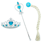 Fantasia Vestido Infantil Elsa Frozen Com Capa E Acessórios para Meninas