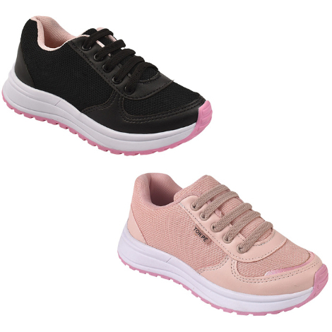 tênis infantil menina feminino leve confortável casual jogging