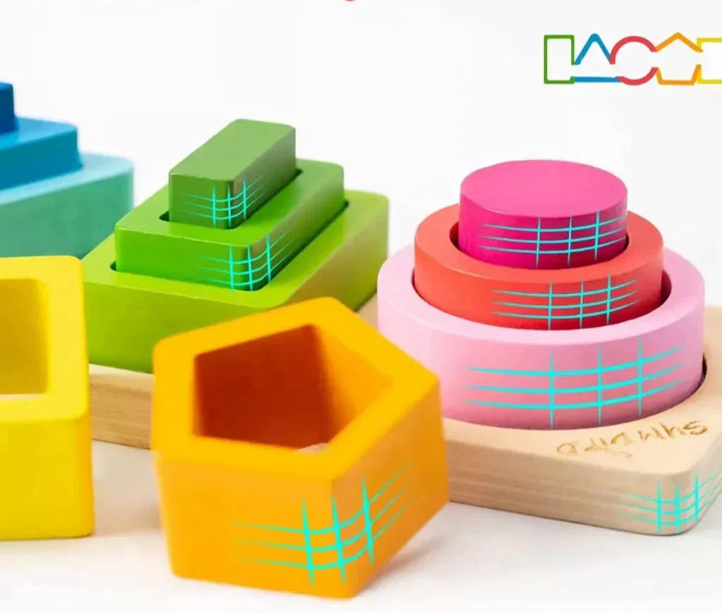 Brinquedos Educativos de Montessori Formas Geométricas De Encaixe Colorido