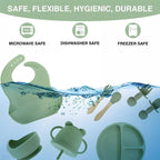 Kit com 8 peças de Silicone para Bebê com Ventosa