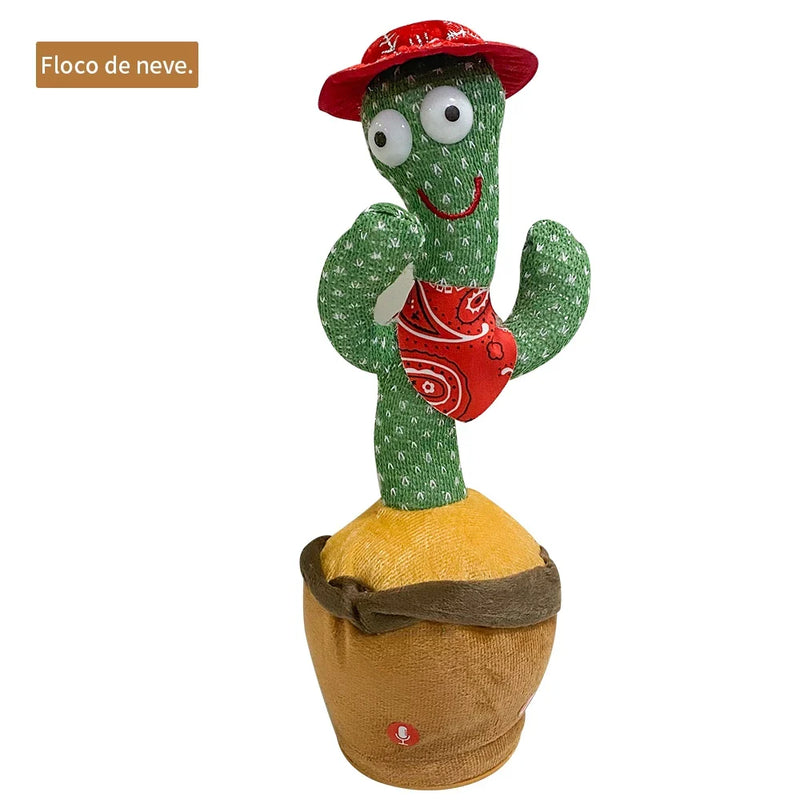 KIT1/KIT2 Cacto Dançante Falante Interativo com Som Musicas Repete Música, Dança, Luzes