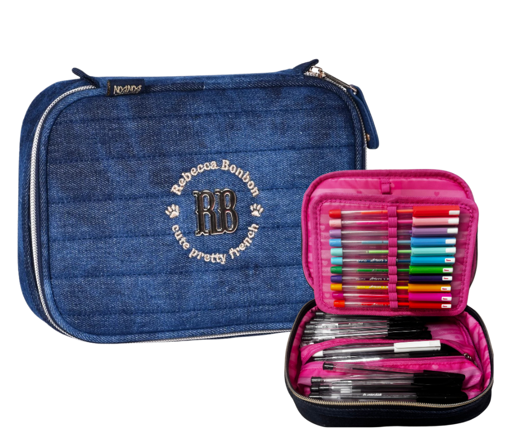 Estojo Escolar Rebecca Bonbon Clio Style Jeans RB24064