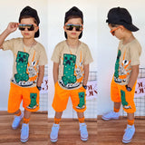 Conjunto Infantil Juvenil Menino Camisa + Bermuda masculina Infantil Dry Fit Personagens