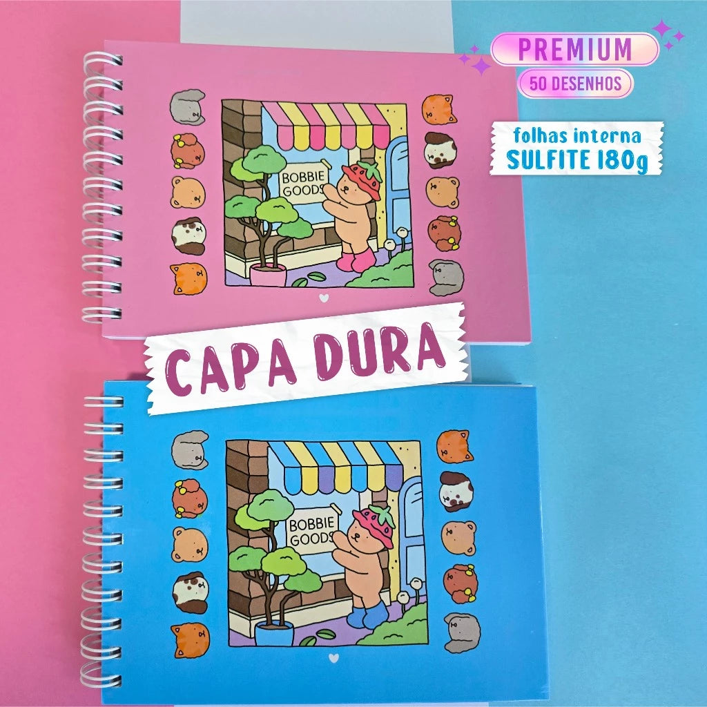 Bobie guds Livro de colorir bobie guds Encadernado 50 folhas Capa dura e Capa flexível