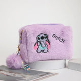 Bolsa Estojo Cosmética Fofo Stitch Com Pompom
