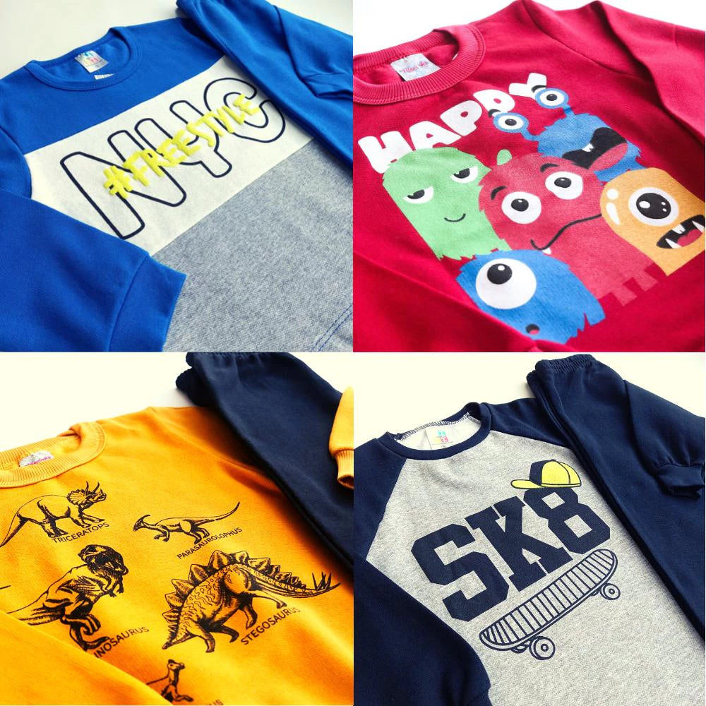 Kit 6 Peças Conjunto Moletom Infantil Menino 1 ao 14 Masculino Inverno Manga Longa Pronta Entrega