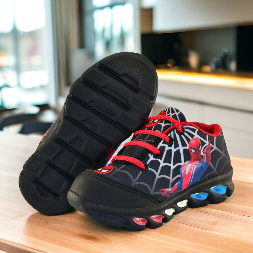 Tenis Infantil De Led Homem Aranha Masculino Meninos Com Luz