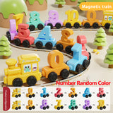 Trem Magnético De Madeira , Quebra-Cabeça Digital E Conjunto De Montagem De Aprendizagem